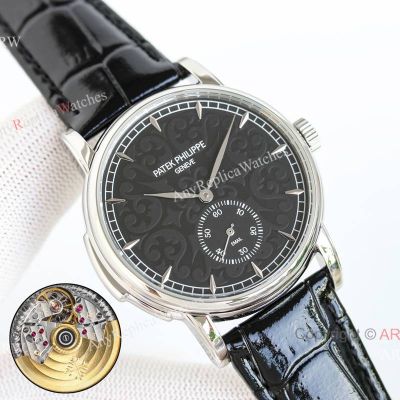TW Factory Patek Philippe Complications Black Vine Scroll Guilloche Face 40mm Cal.R 27 PS Movement Watch